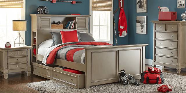 Kids Belmar Gray 5 Pc Twin Bookcase Bedroom - Thumbnail - Image 1
