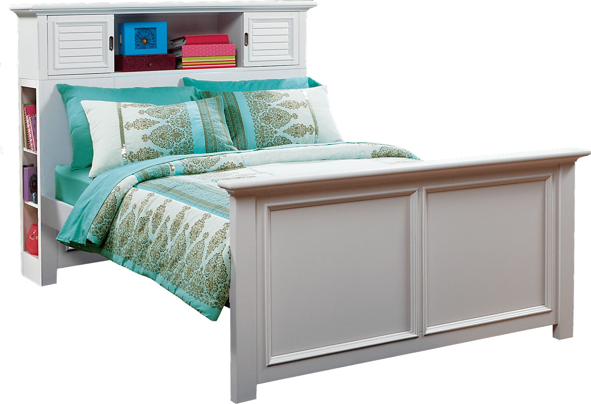 Kids Belmar White 3 Pc Full Bookcase Bed - Image 1
