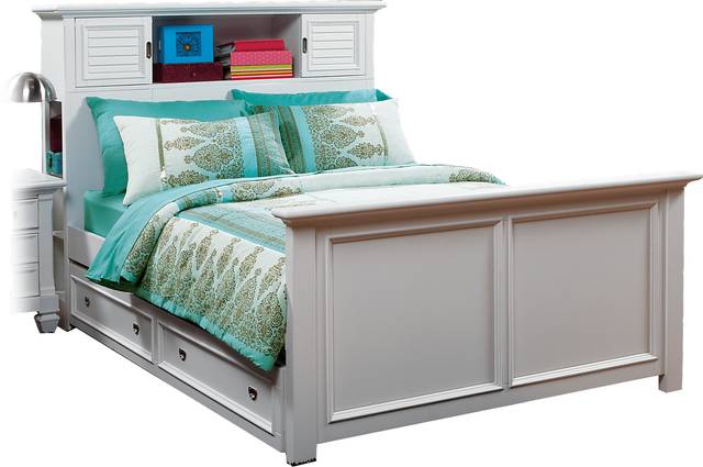 Kids Belmar White 4 Pc Twin Bookcase Bed w/Trundle - Thumbnail - Image 1