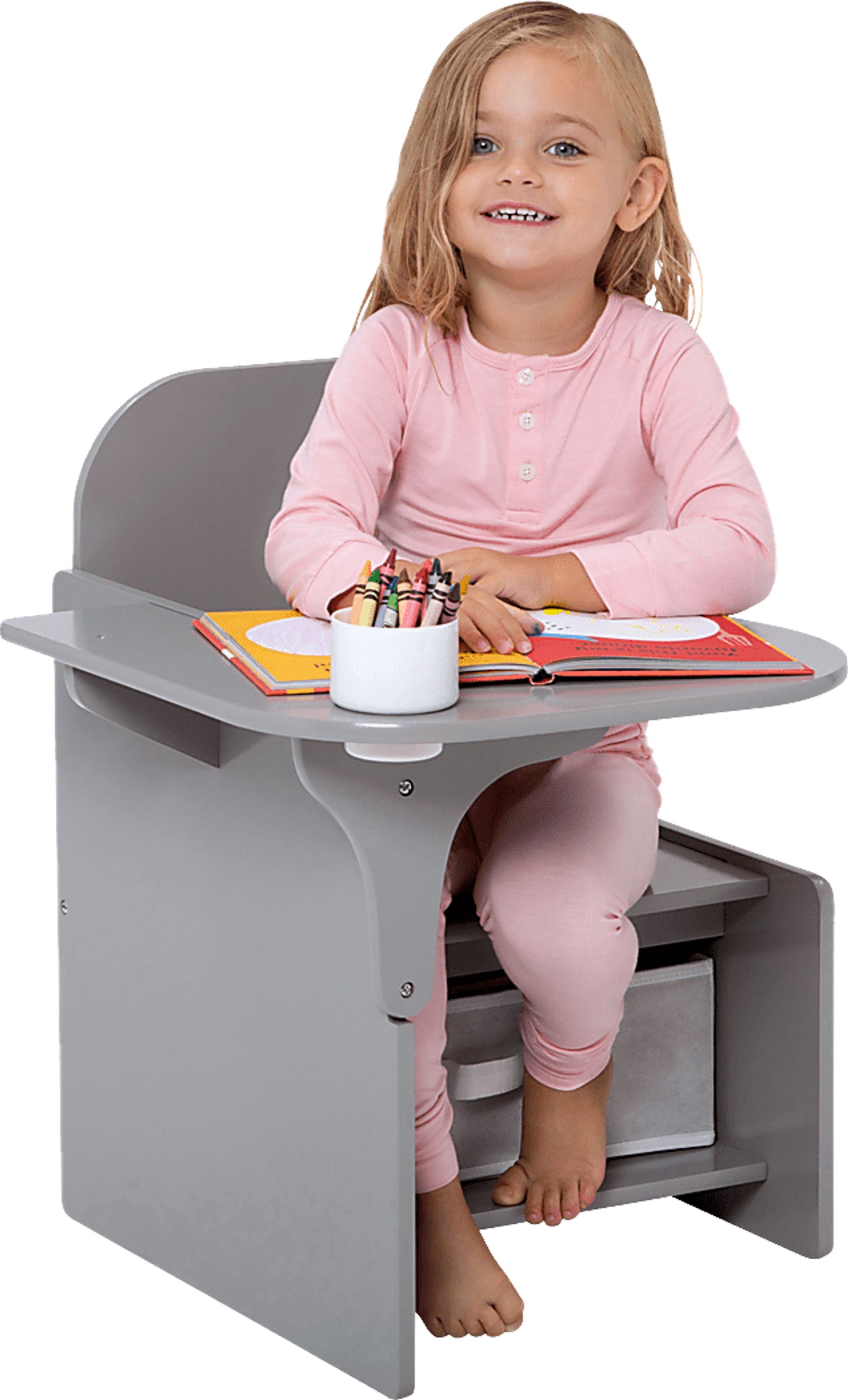 Kids Bentlee Gray Chair Desk - Image 2