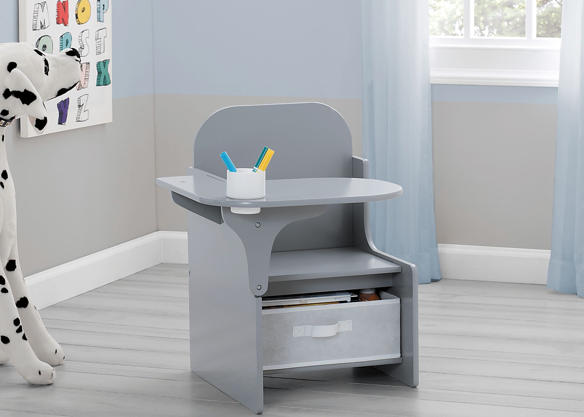 Kids Bentlee Gray Chair Desk - Image 4