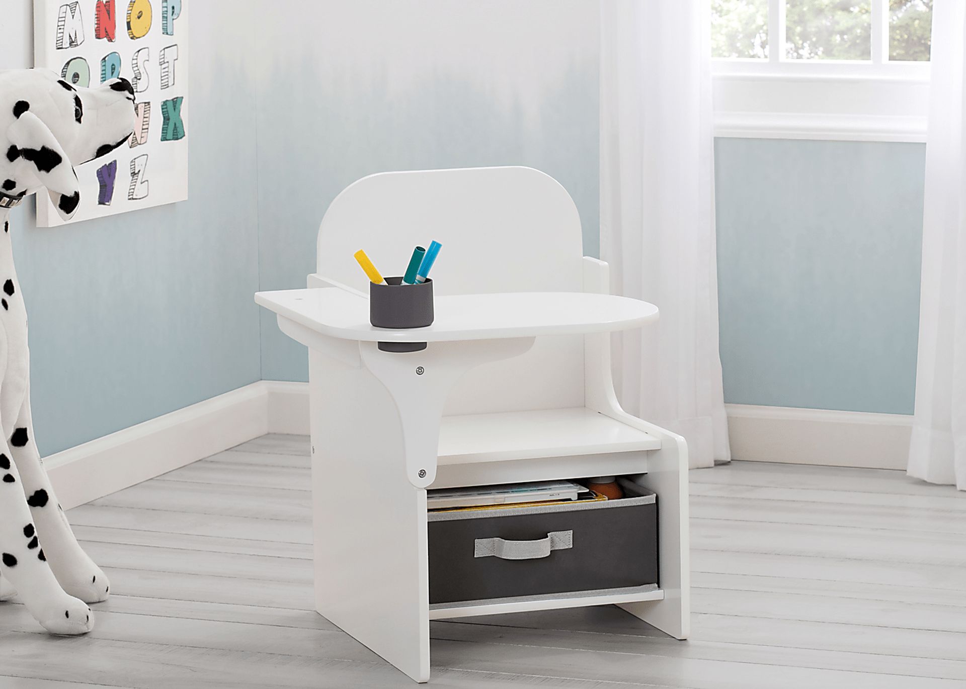 Kids Bentlee White Chair Desk - Image 2
