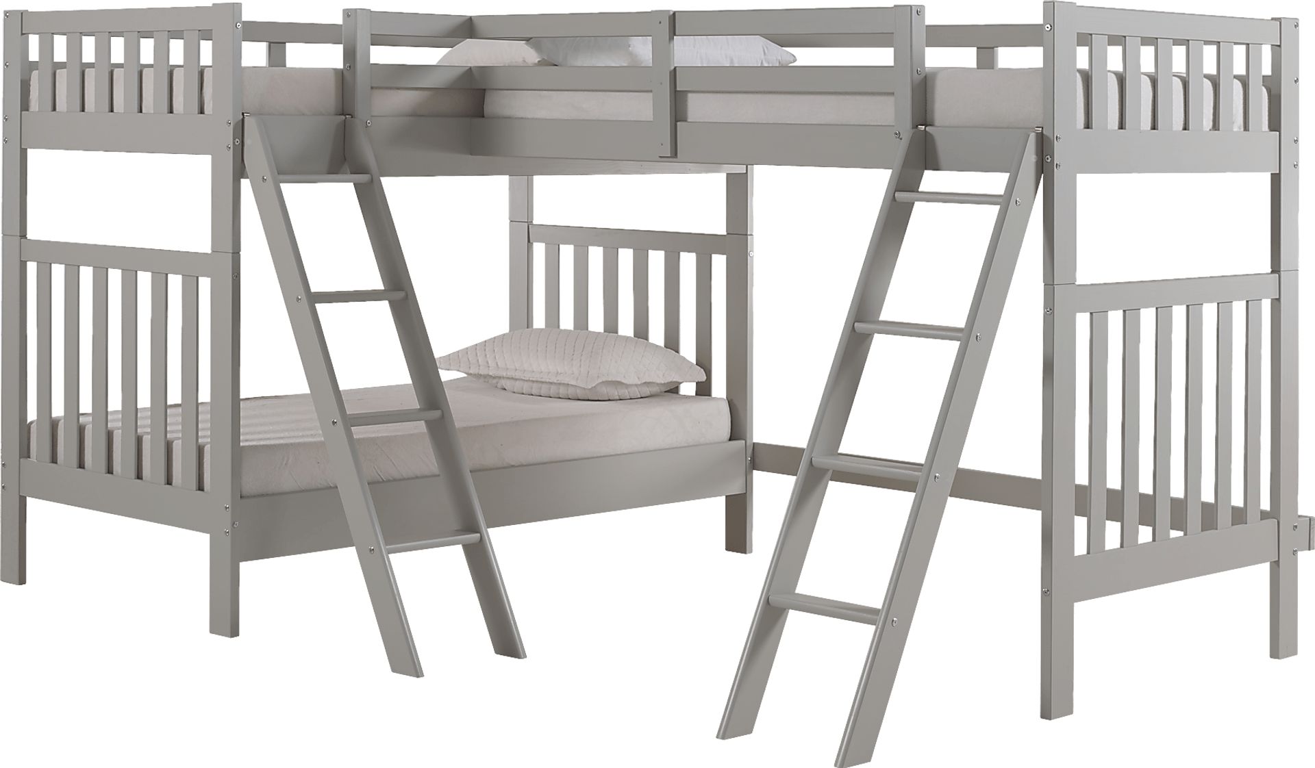 Kids Berelet Dove Gray Twin/Twin/Twin Bunk Bed - Image 1