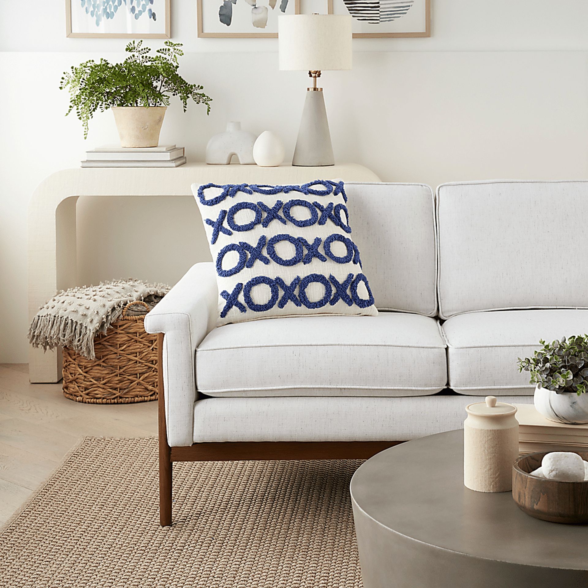Kids Besos Lane Blue Throw Pillow - Image 3