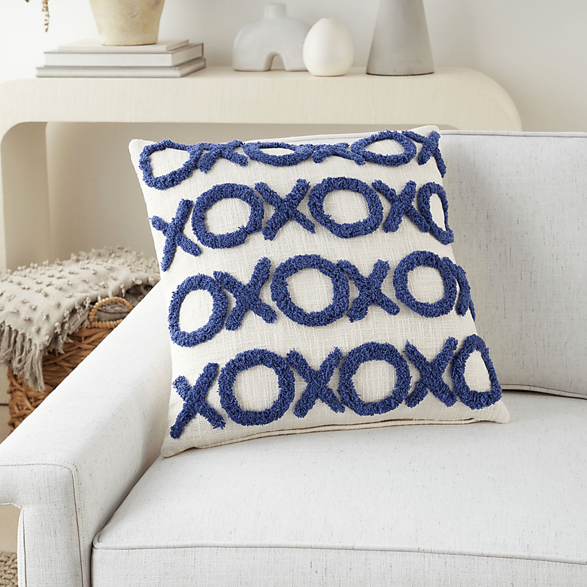 Kids Besos Lane Blue Throw Pillow - Image 4