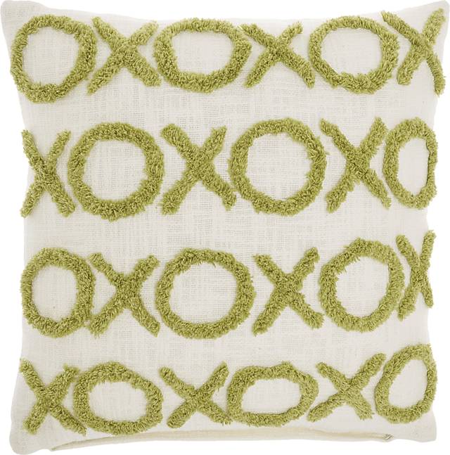 Kids Besos Lane Green Throw Pillow - Thumbnail - Image 1