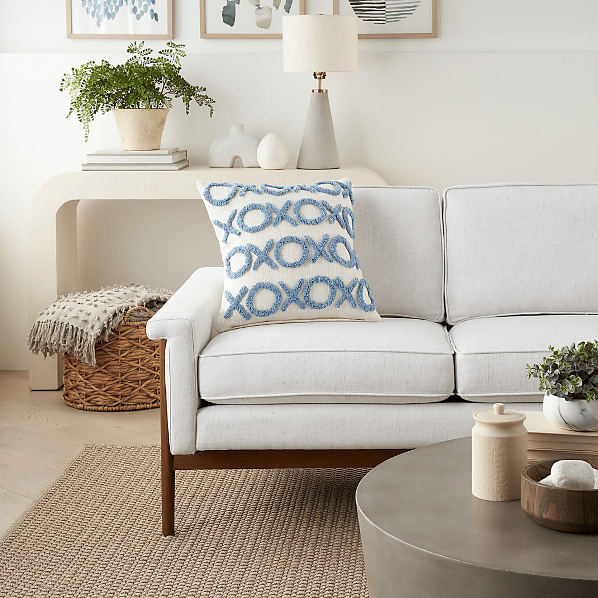 Kids Besos Lane Light Blue Throw Pillow - Image 3