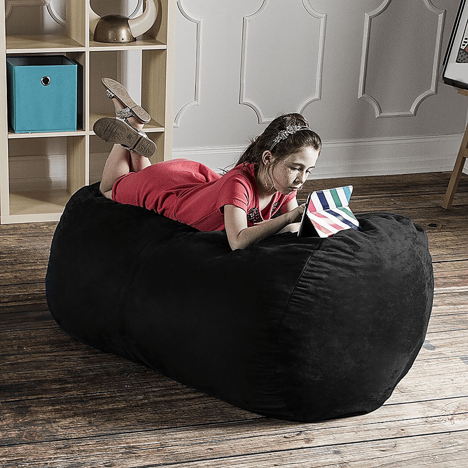 Kids Bexley Black Bean Bag Chair - Image 2