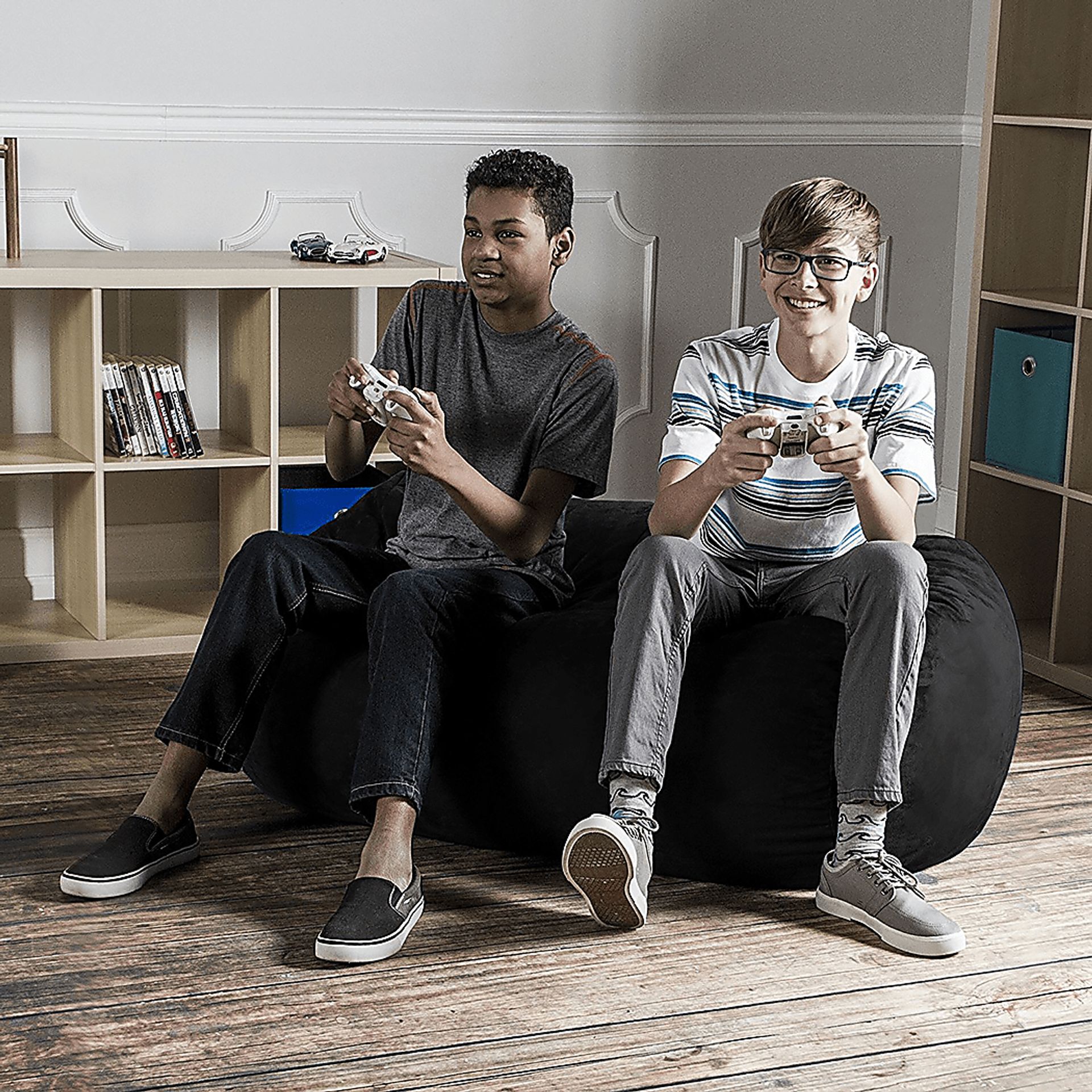 Kids Bexley Black Bean Bag Chair - Image 3