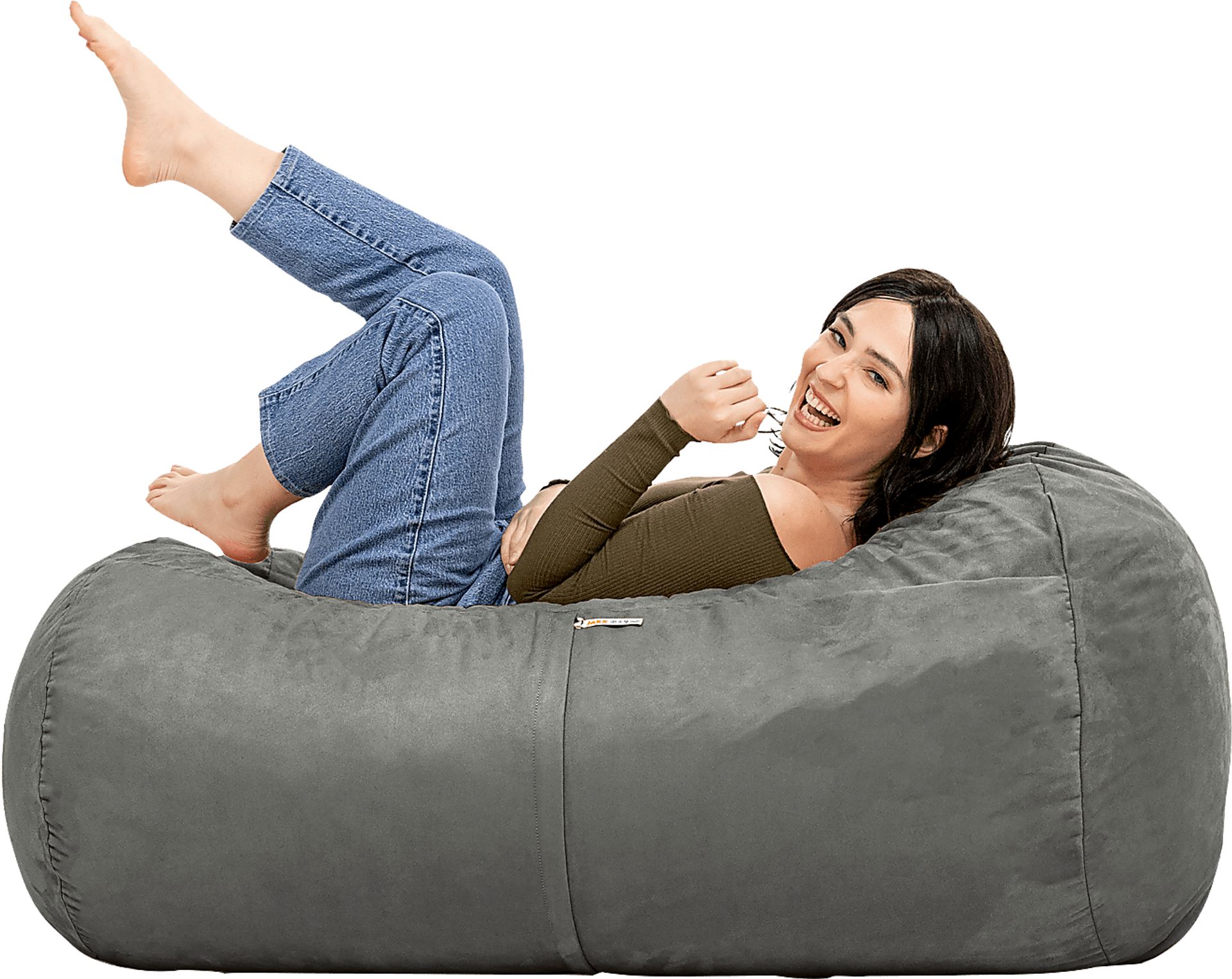 Kids Bexley Charcoal Bean Bag Chair - Image 6