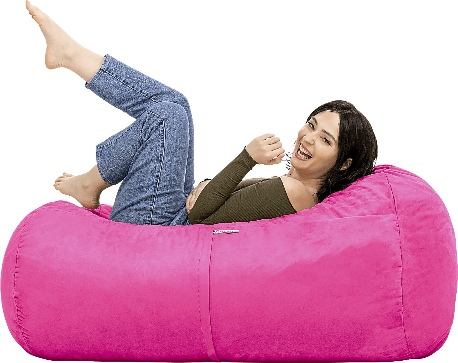 Kids Bexley Fuchsia Bean Bag Chair - Image 6