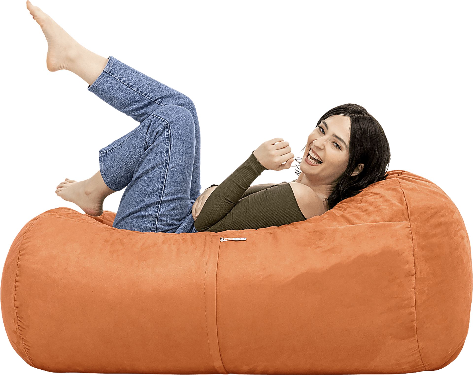 Kids Bexley Orange Bean Bag Chair - Image 6