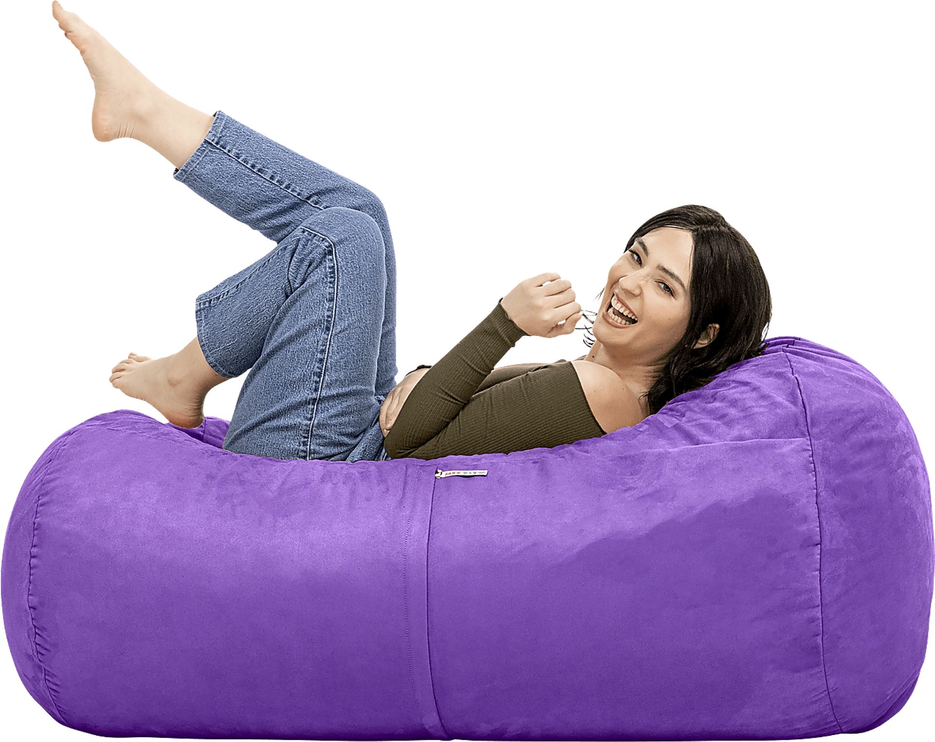 Kids Bexley Purple Bean Bag Chair - Image 7