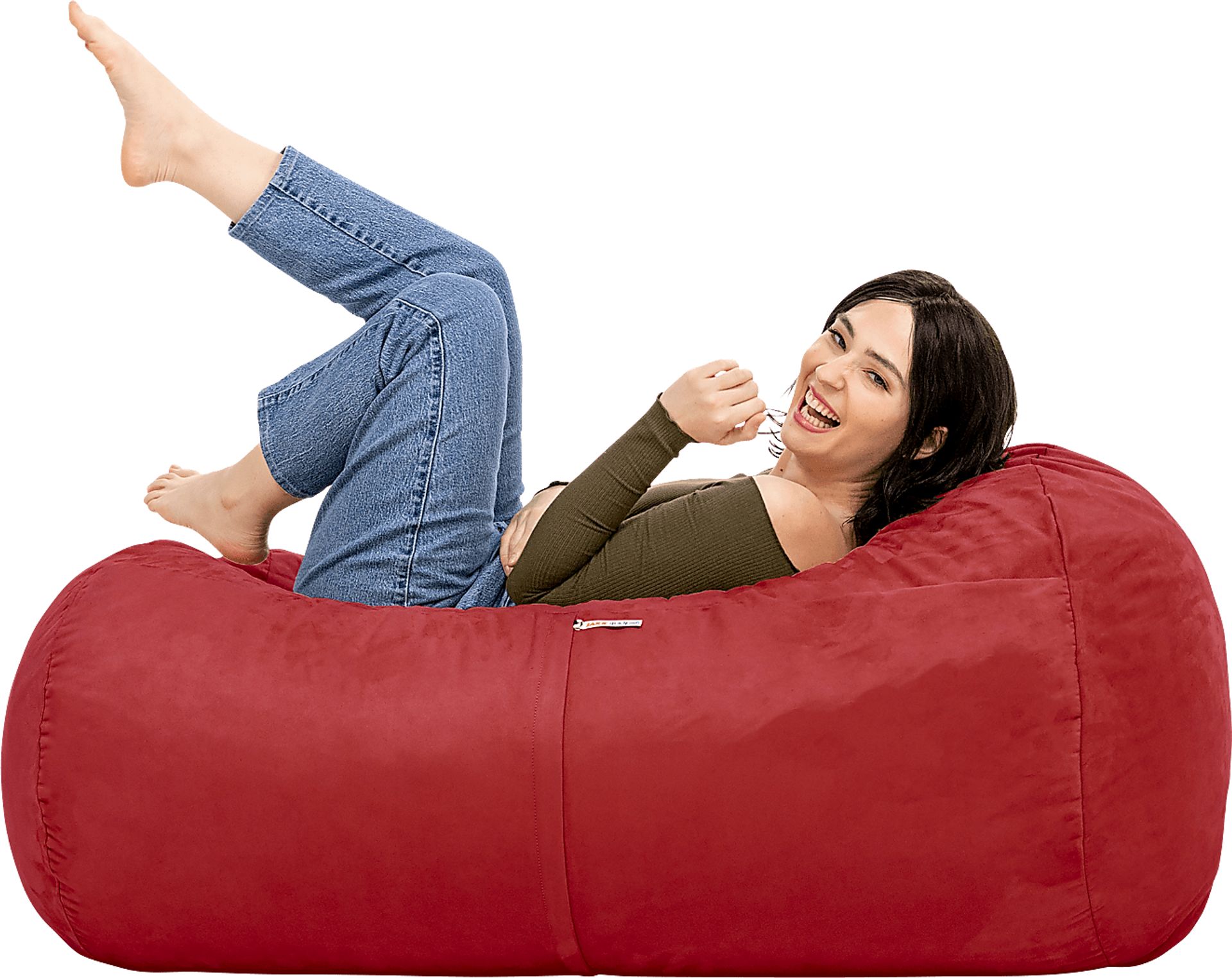 Kids Bexley Red Bean Bag Chair - Image 7