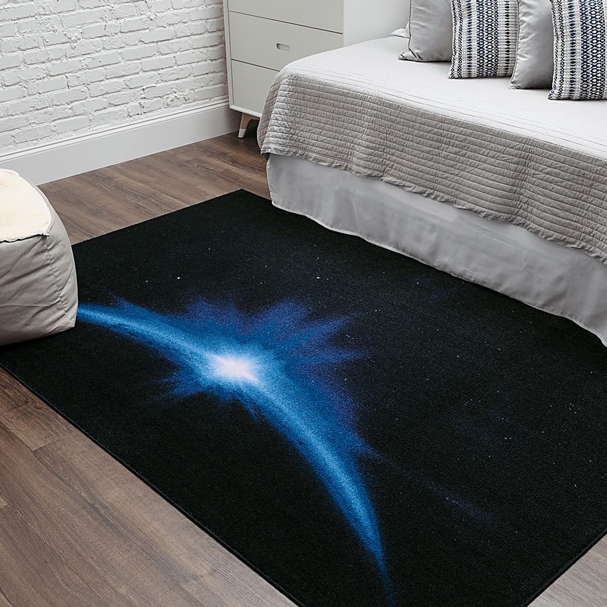 Beyond Stars Navy Blue Rug | Rooms to Go