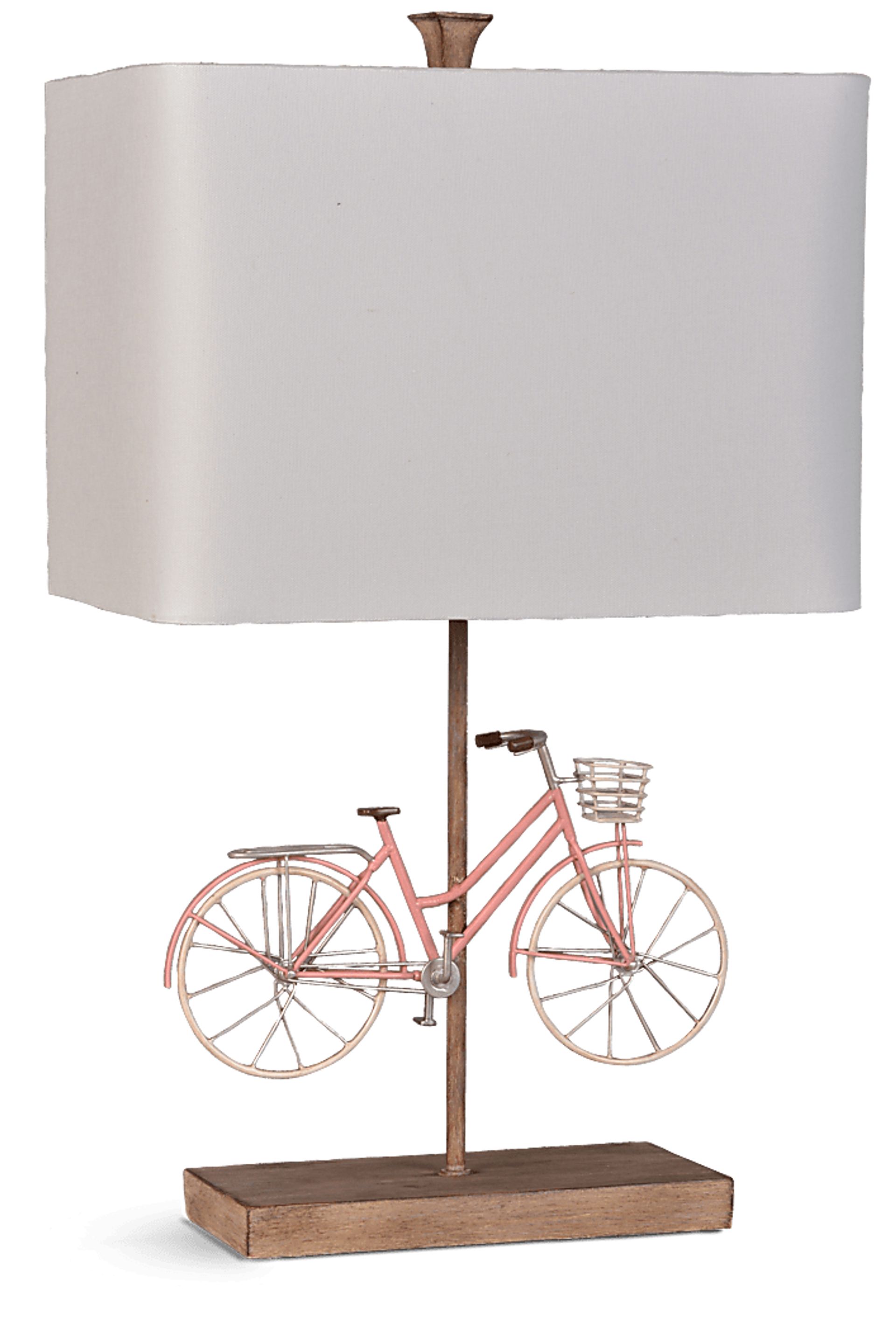 Kids Bicycle Ride Pink Lamp - Image 1