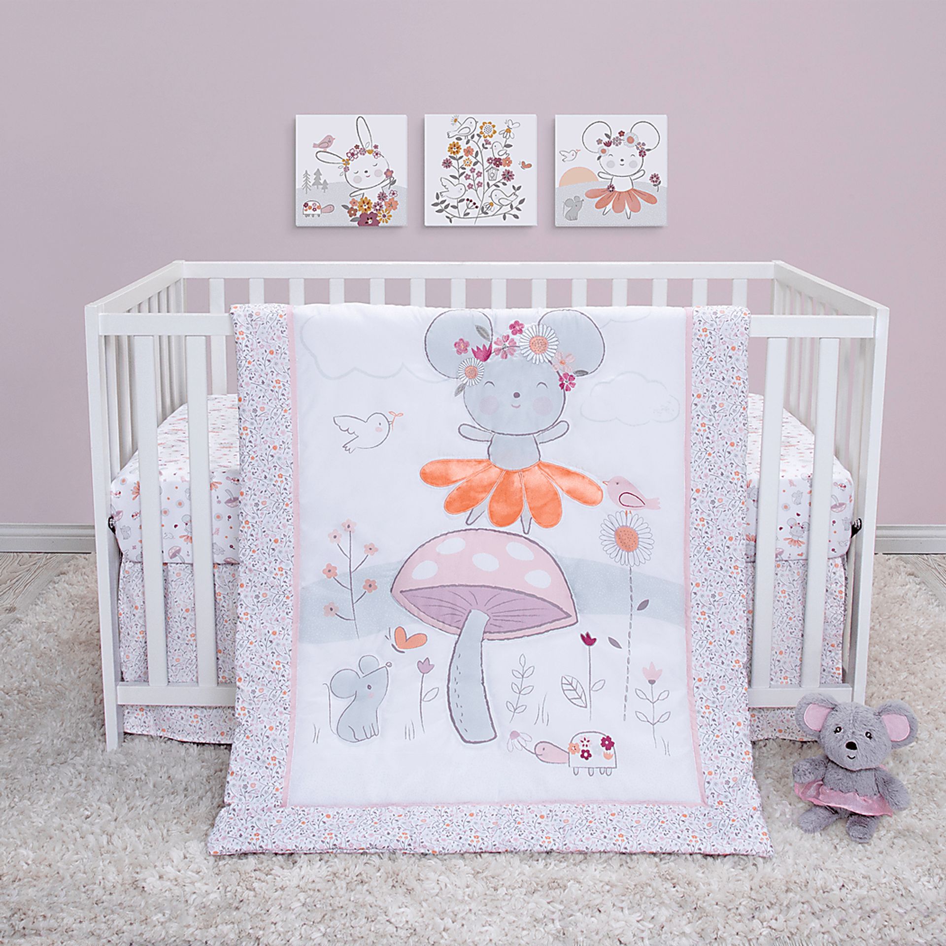 Kids Biel Pink 4 Pc Baby Bedding Set - Image 1