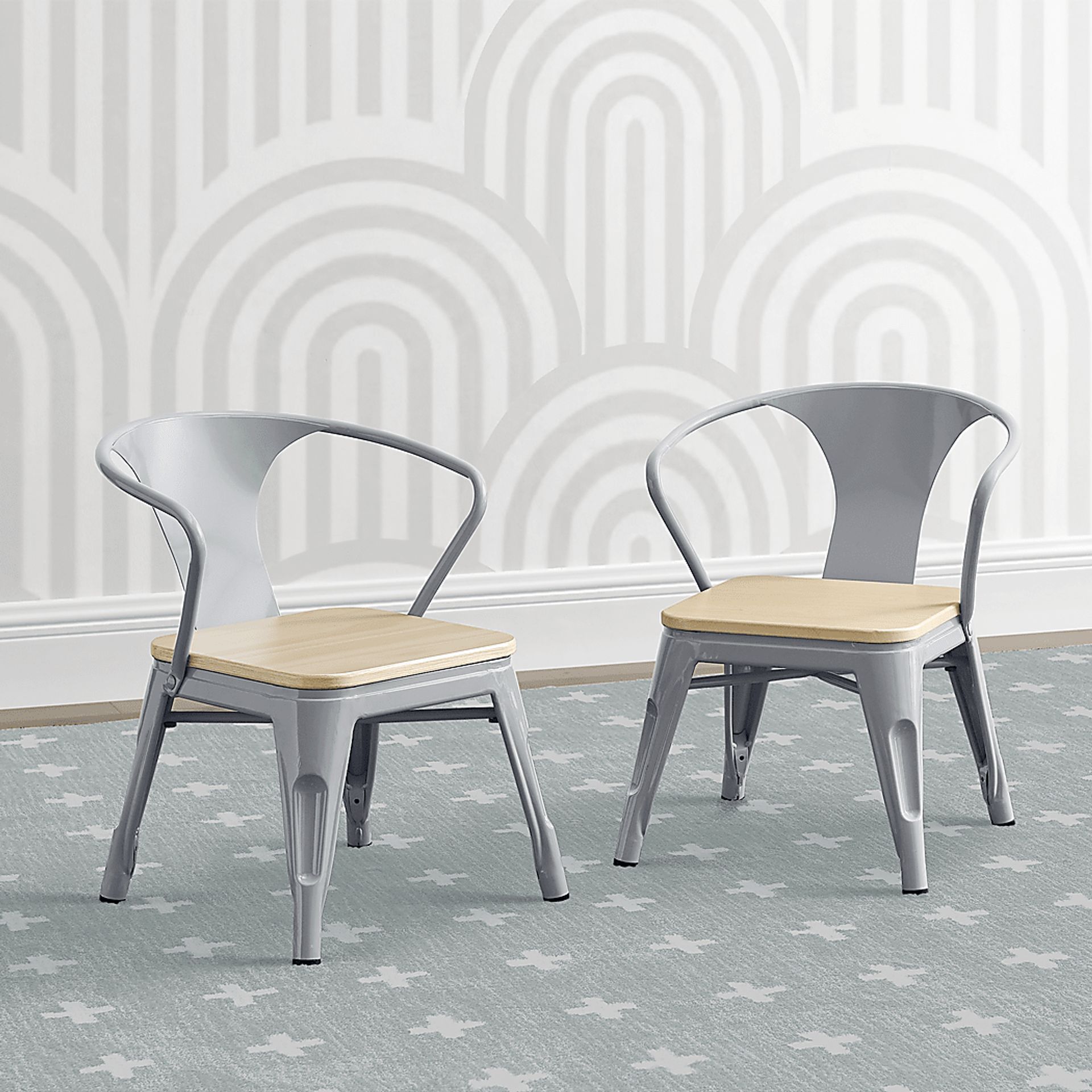 Kids Bilsai Gray Chair, Set of 2 - Image 2