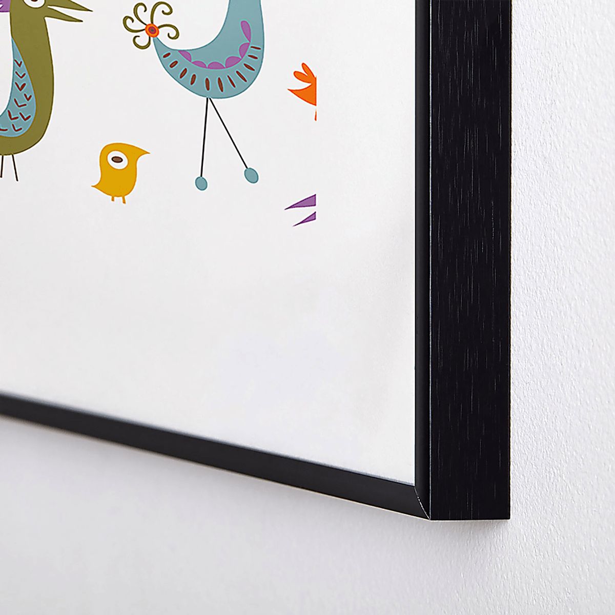 Bird Fun White Metal Framed Print | Rooms to Go