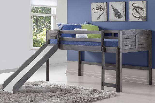 Kids Bironae Gray Twin Loft Bed - Thumbnail - Image 2