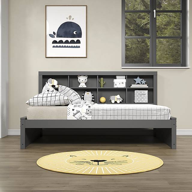Kids Biserka I Dark Gray Full Day Bed with Bookcase - Thumbnail - Image 3