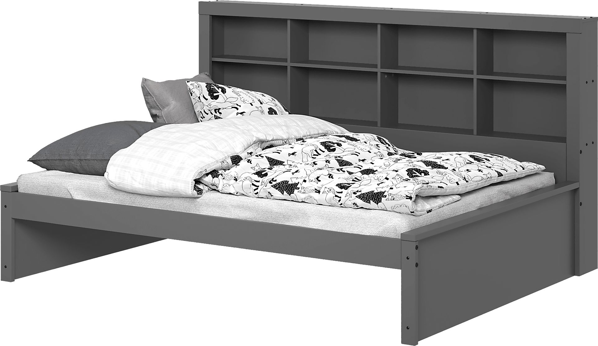Kids Biserka I Dark Gray Full Day Bed with Bookcase - Image 7