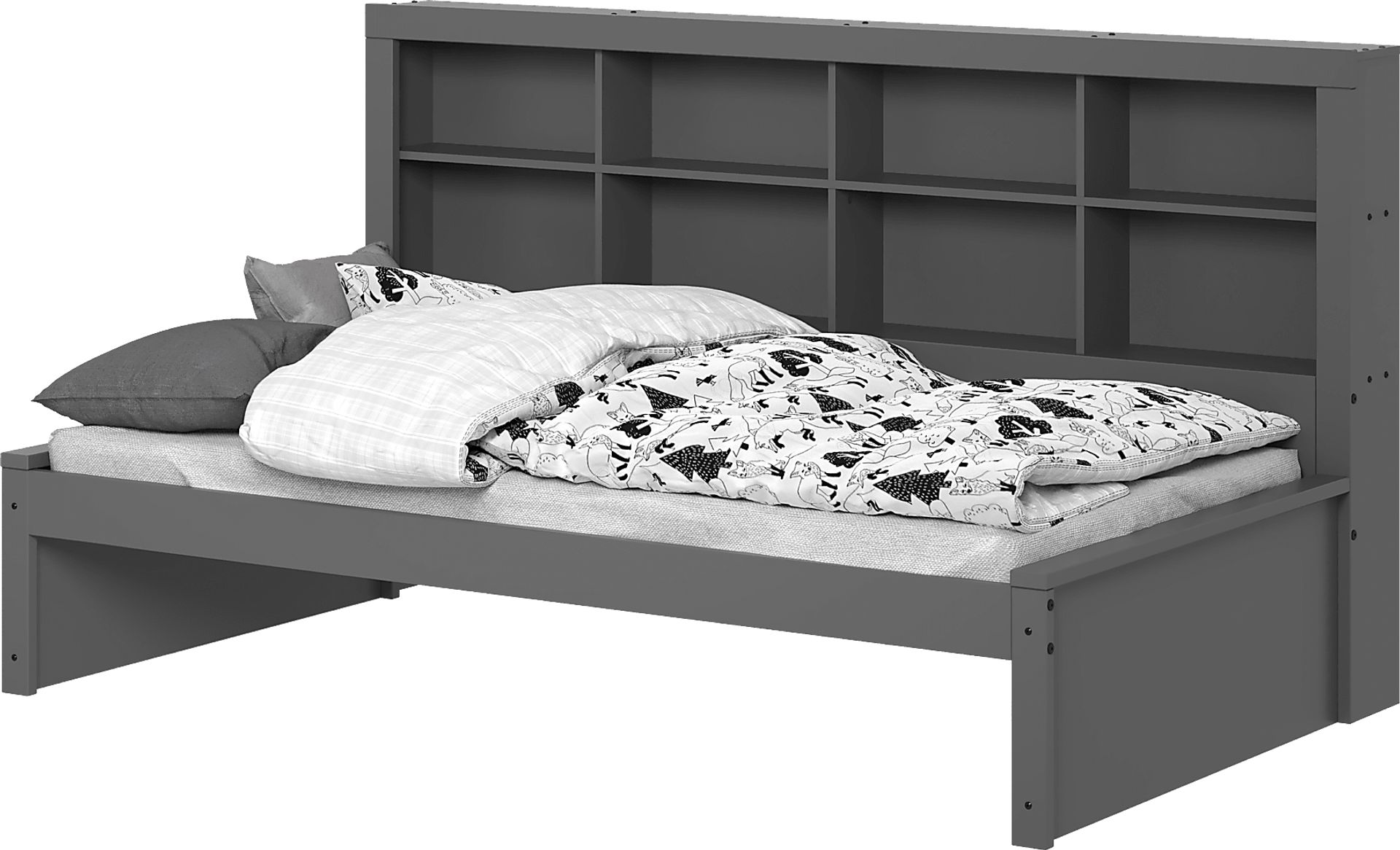 Kids Biserka I Dark Gray Twin Day Bed with Bookcase - Image 7