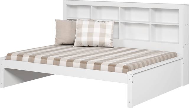 Kids Biserka I White Full Day Bed with Bookcase - Thumbnail - Image 1