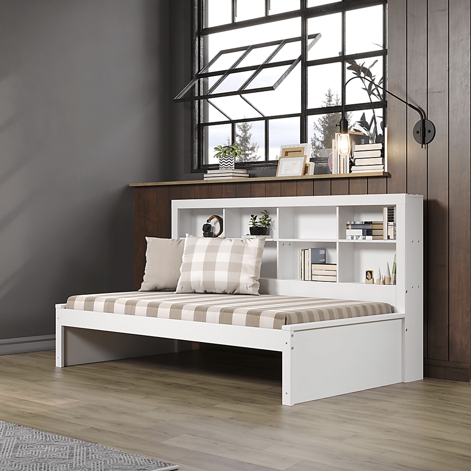 Kids Biserka I White Twin Day Bed with Bookcase - Image 4