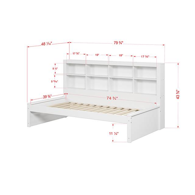 Kids Biserka I White Twin Day Bed with Bookcase - Thumbnail - Image 7