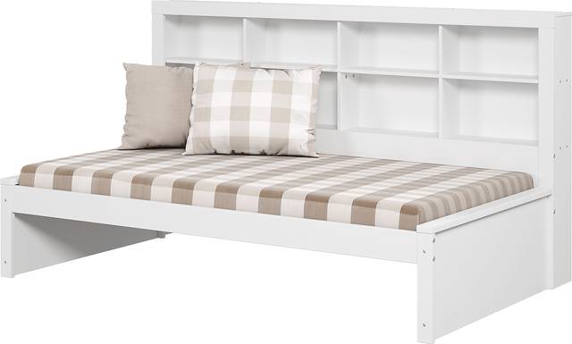 Kids Biserka I White Twin Day Bed with Bookcase - Thumbnail - Image 1