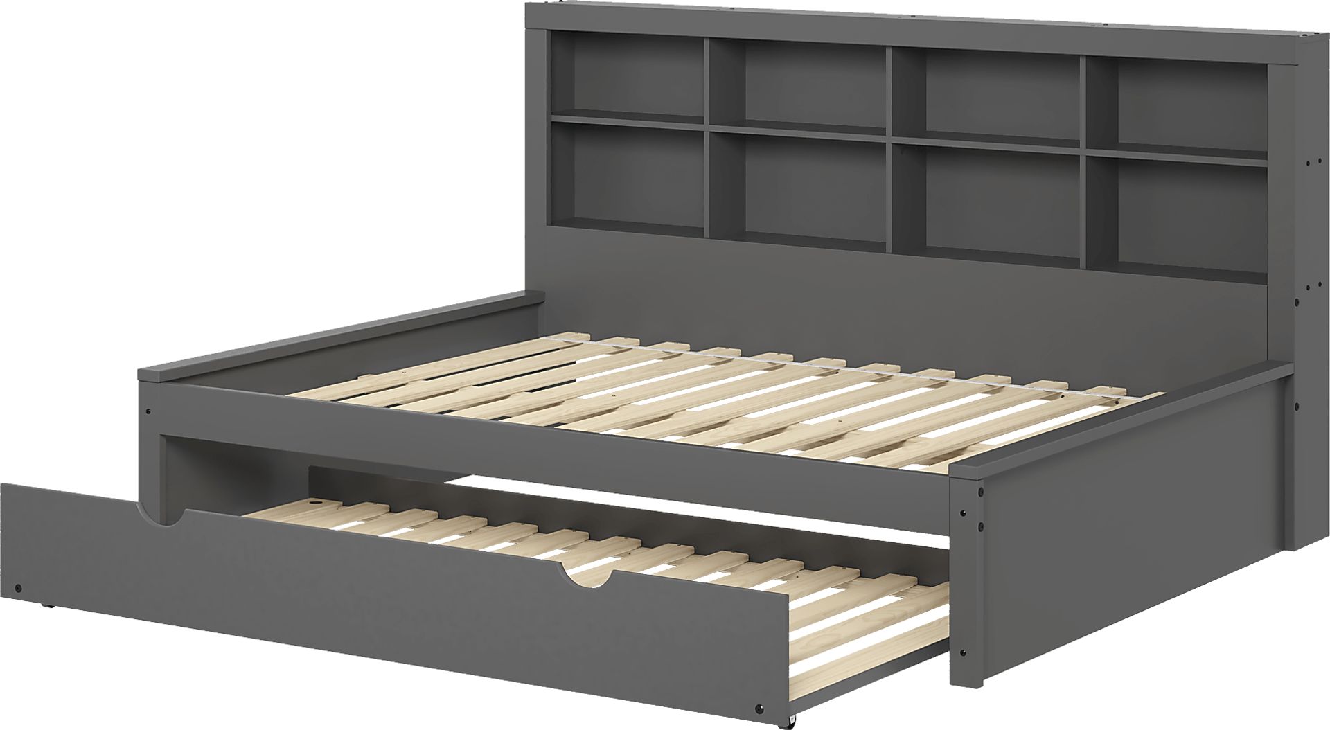 Kids Biserka II Dark Gray Full Day Bed with Bookcase & Trundle - Image 6