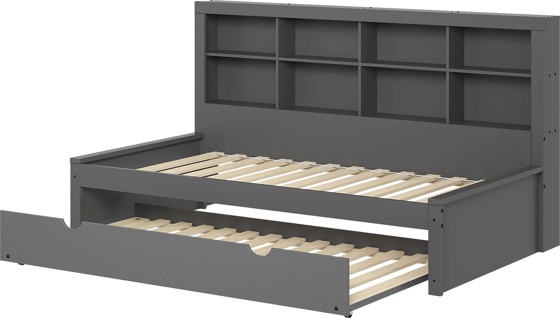 Kids Biserka II Dark Gray Twin Day Bed with Bookcase & Trundle - Image 6