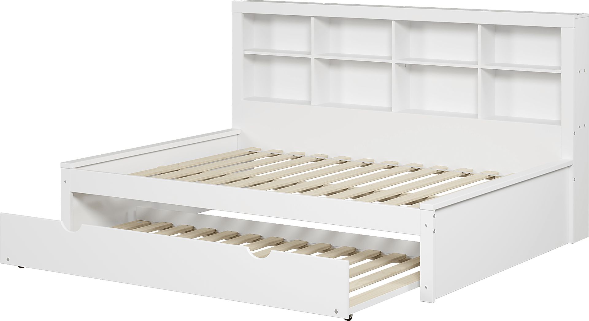 Kids Biserka II White Full Day Bed with Bookcase & Trundle - Image 6