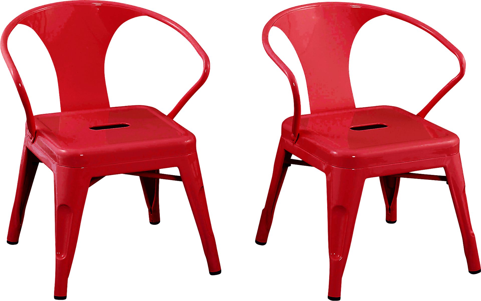 Kids Bixy Red Chair, Set of 2 - Image 1