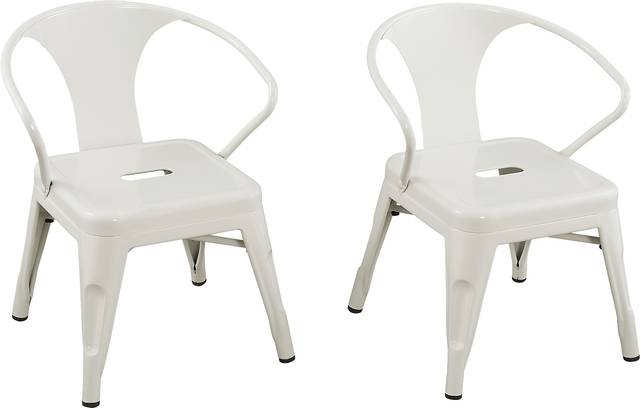 Kids Bixy White Chair, Set of 2 - Thumbnail - Image 1