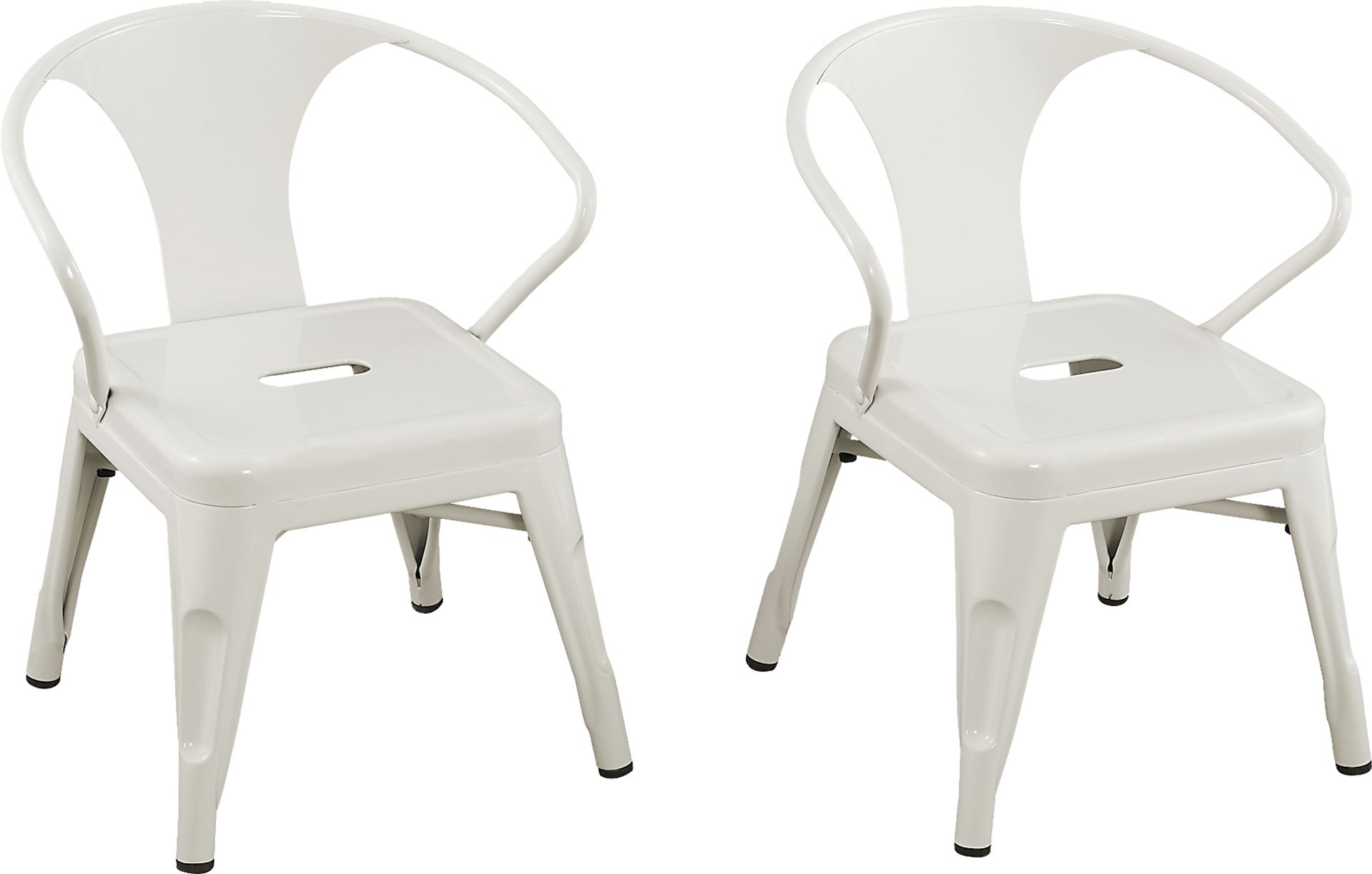 Kids Bixy White Chair, Set of 2 - Image 1