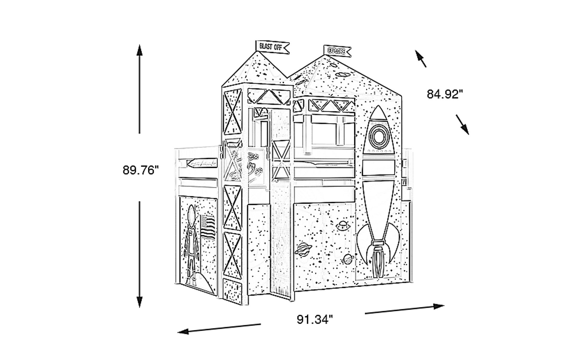 Dimension Image. Please refer to the Dimension Tab on this page for dimension details.