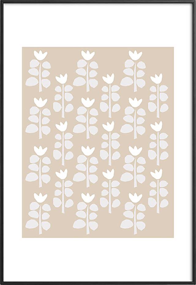 Kids Blooming Spring I Beige Metal Framed Print - Thumbnail - Image 1