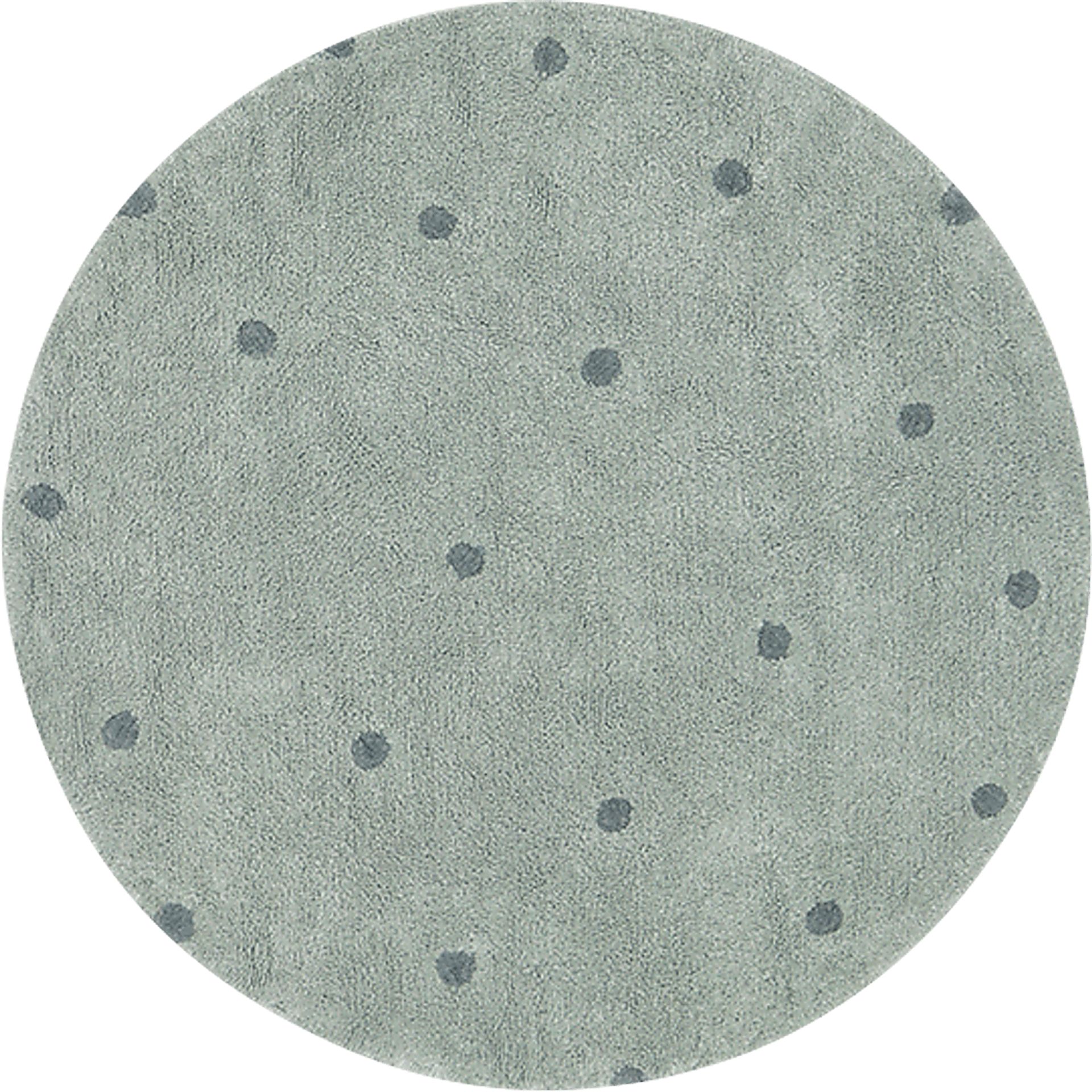 Kids Blue 4'7 Round Dot Maching Washable Rug - Image 1