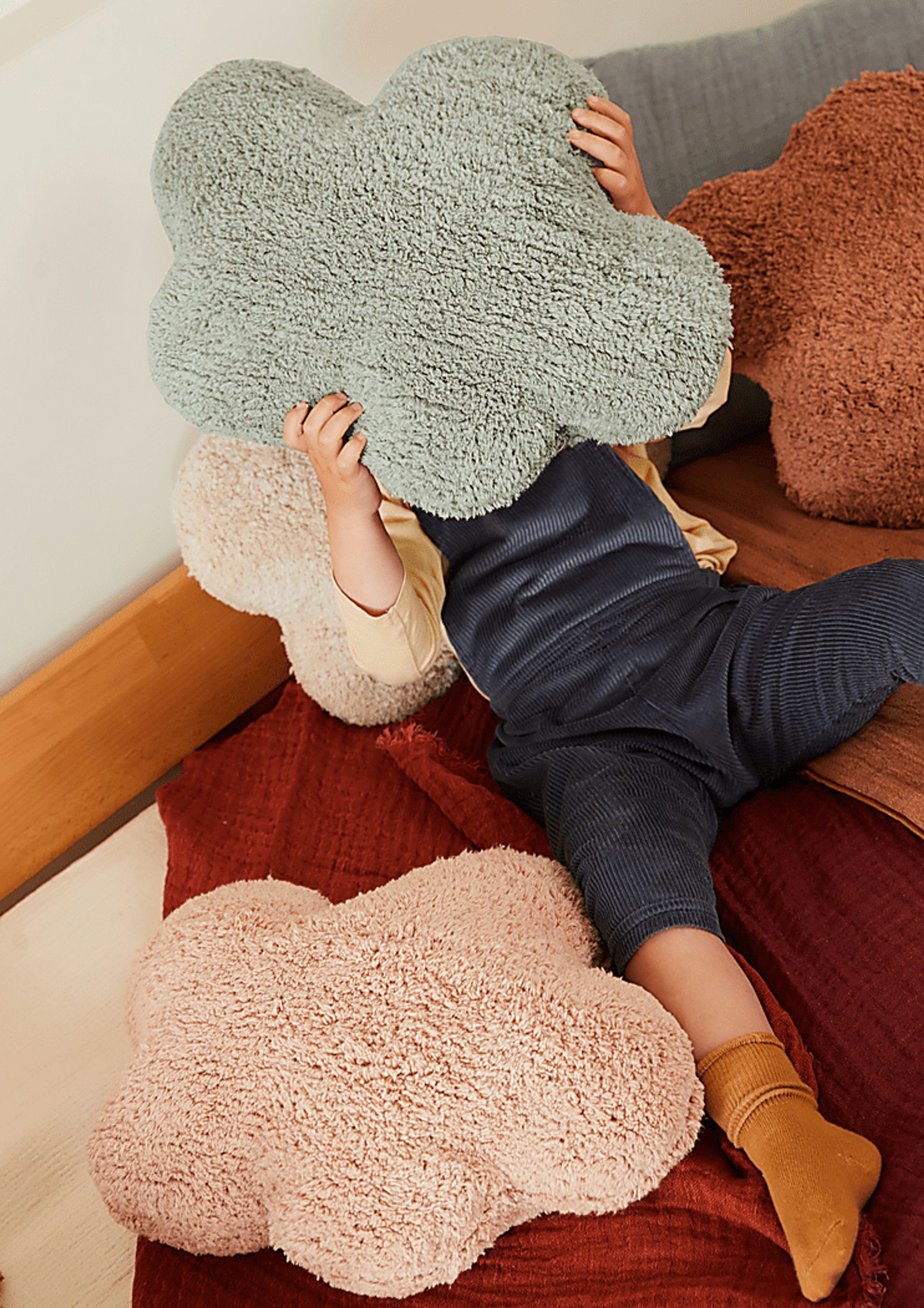 Kids Blue Clouds Floor Pillow - Image 2