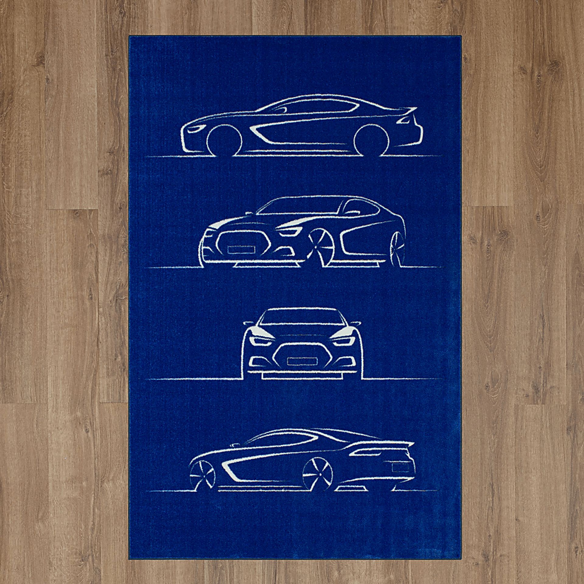 Kids Blueprint Auto Blue 3' x 5' Rug - Image 2