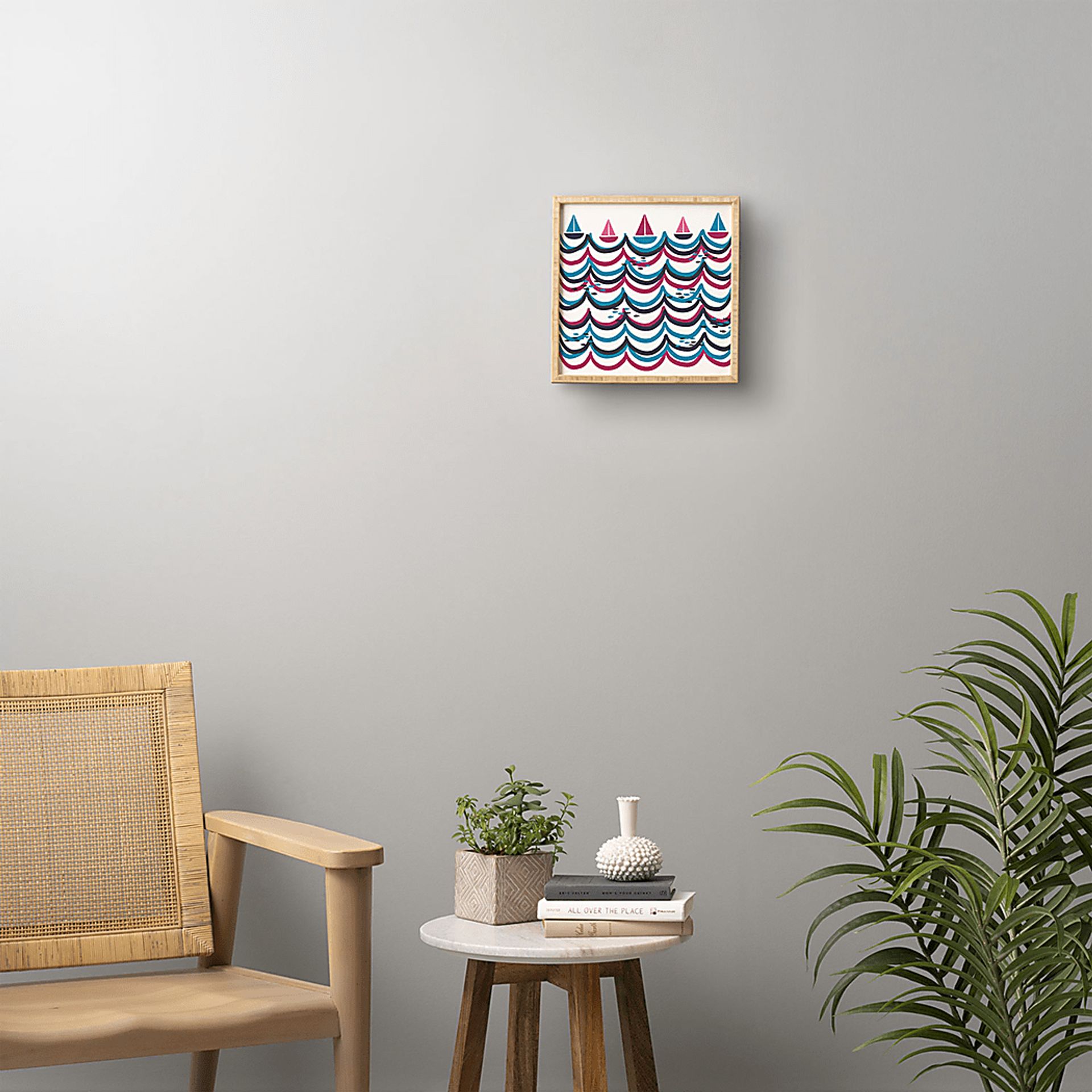 Kids Boat Race Blue Wall Art - Image 2