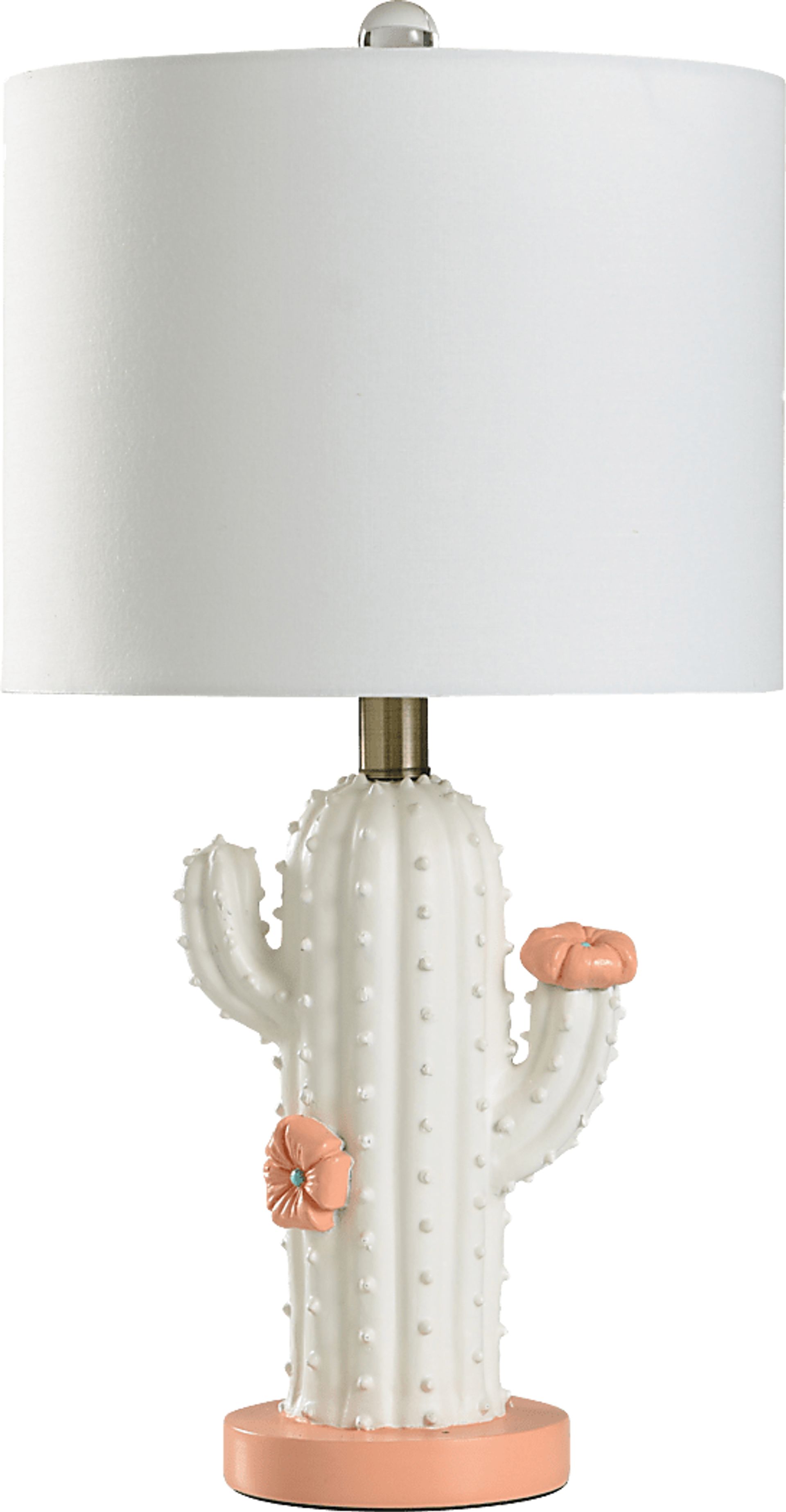 Kids Boho Decor Ivory Cactus Table Lamp - Image 1