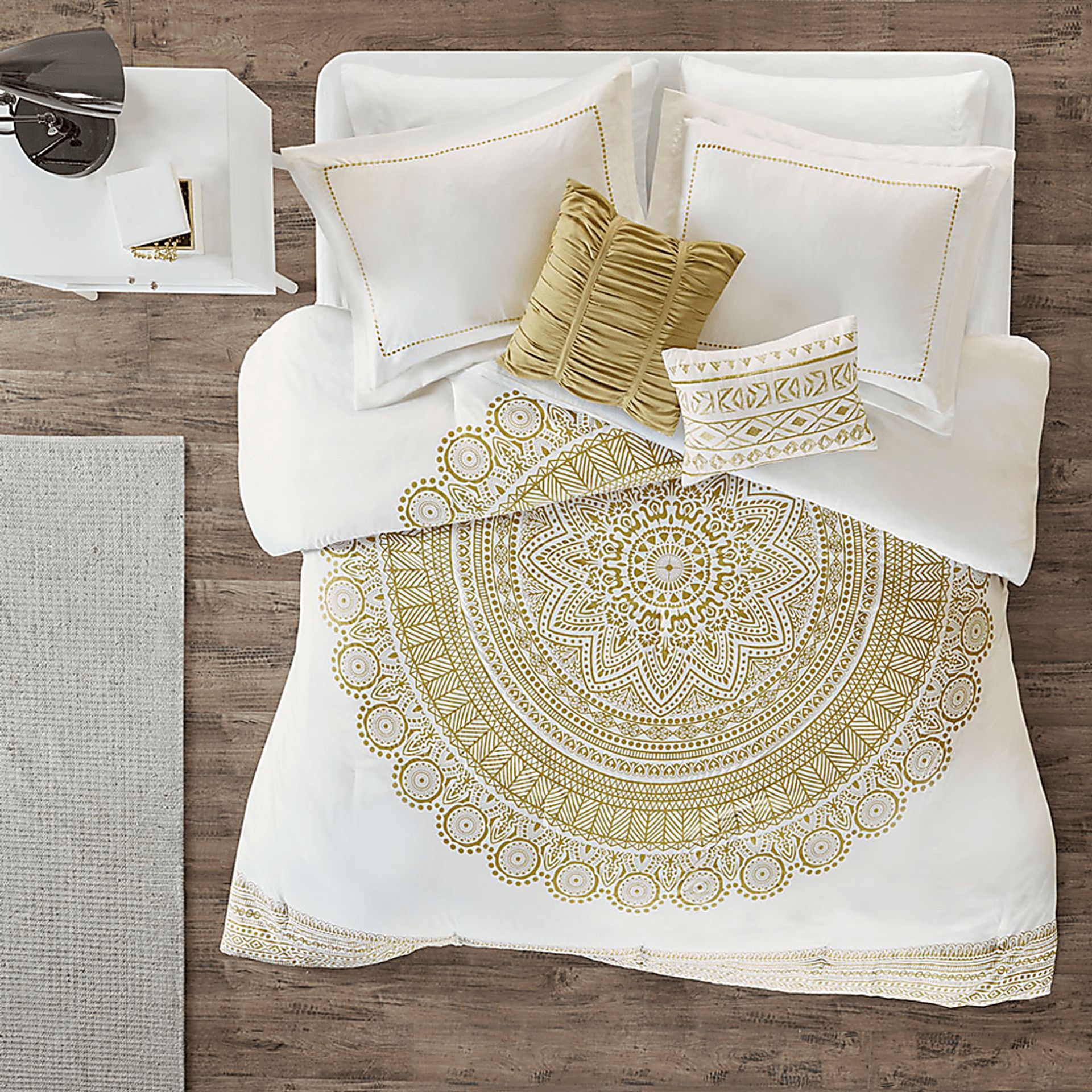Kids Boho Mandala Gold 5 Pc Full/Queen Comforter Set - Image 10