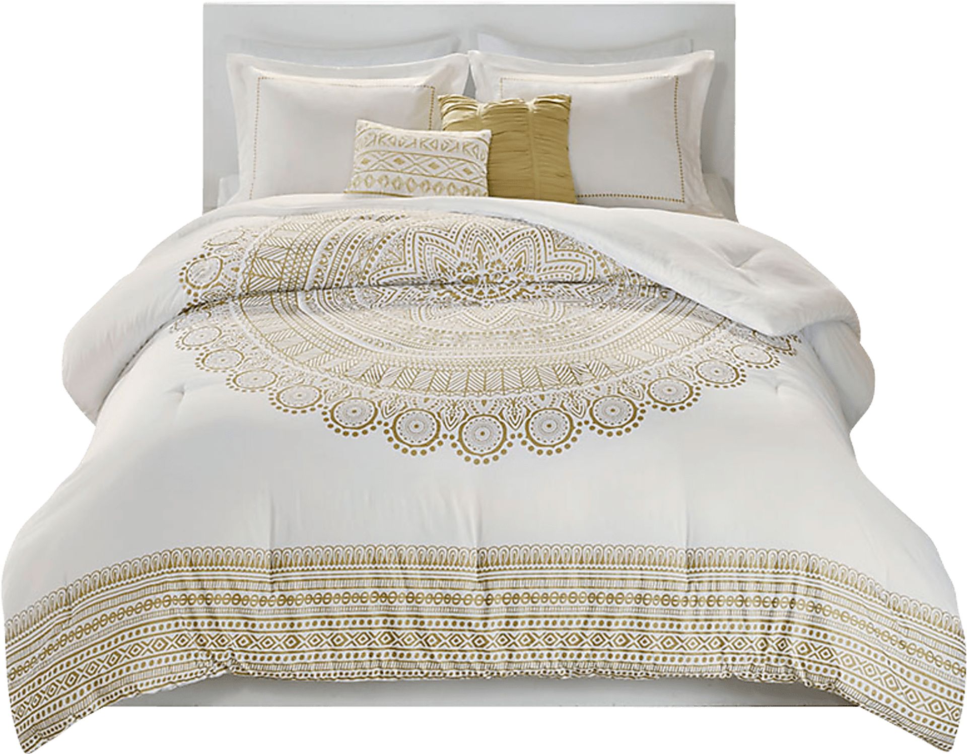 Kids Boho Mandala Gold 5 Pc Full/Queen Comforter Set - Image 1