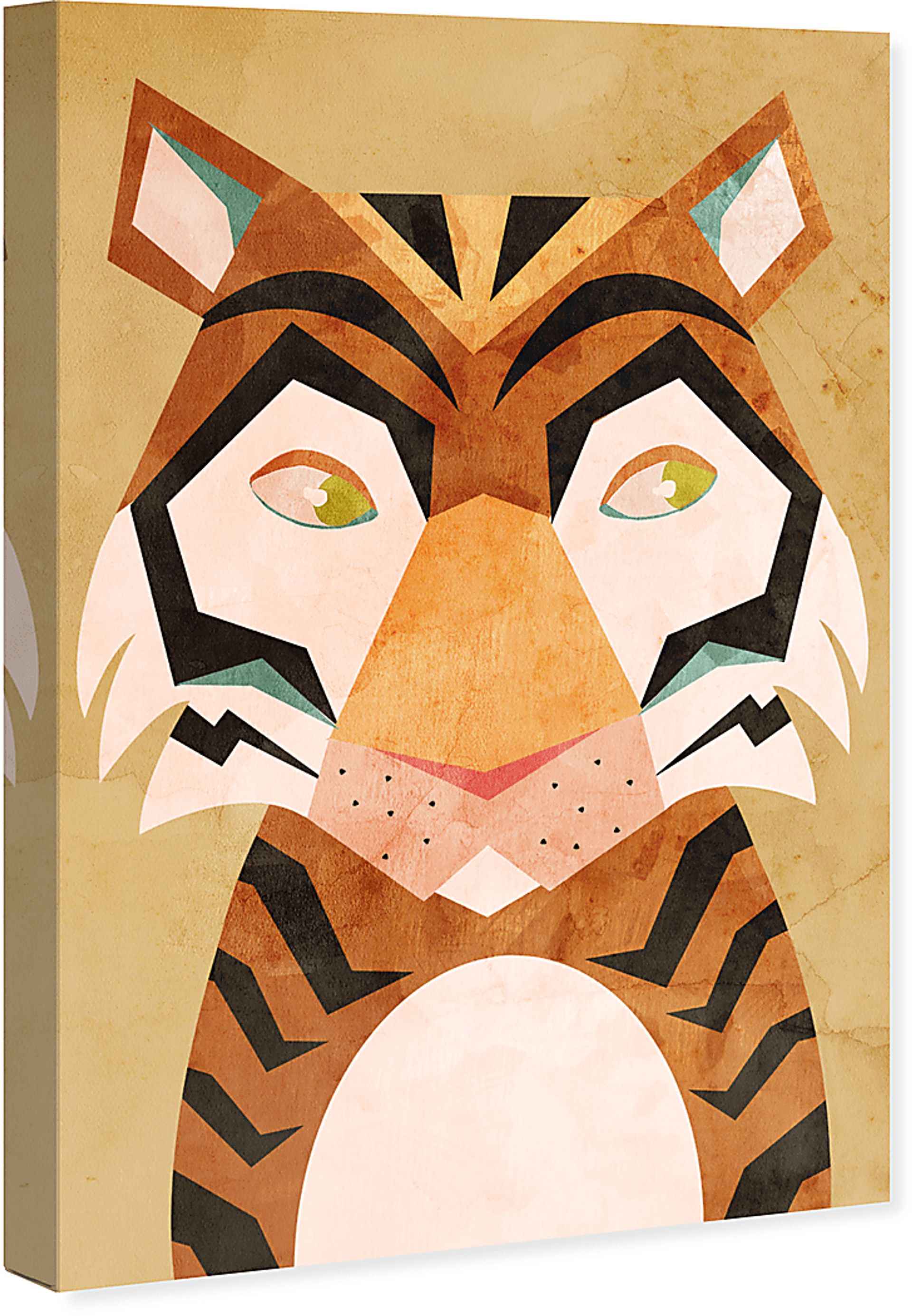 Kids Bold Vibrant Tiger Orange Small Wall Art - Image 2