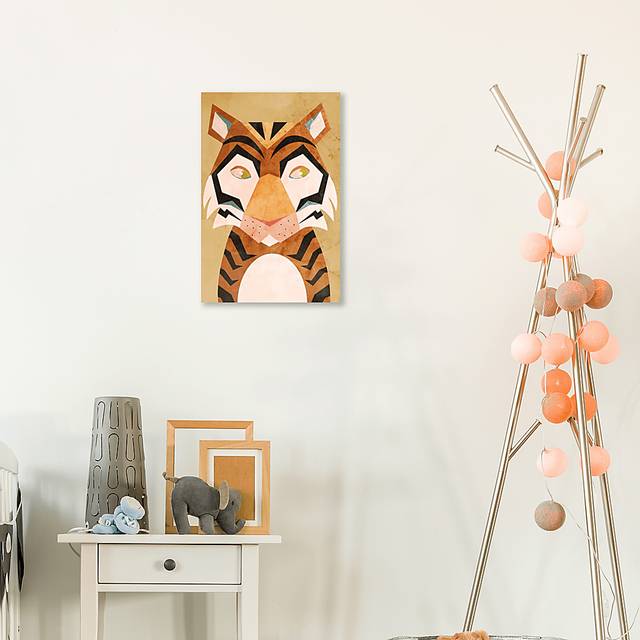 Kids Bold Vibrant Tiger Orange Small Wall Art - Thumbnail - Image 3