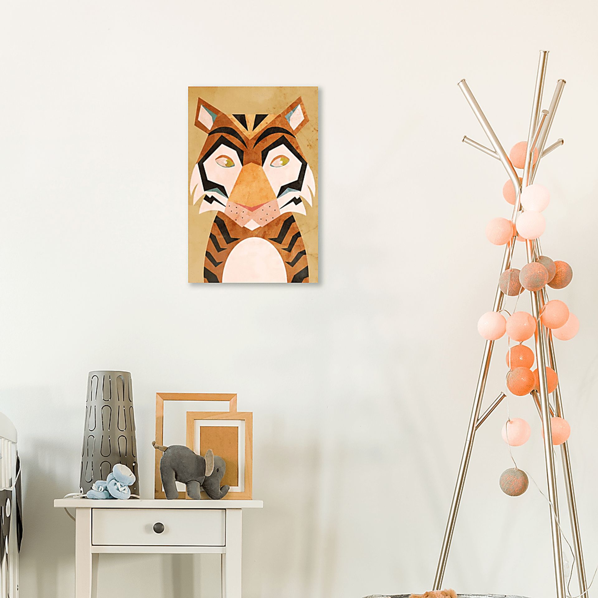 Kids Bold Vibrant Tiger Orange Small Wall Art - Image 3