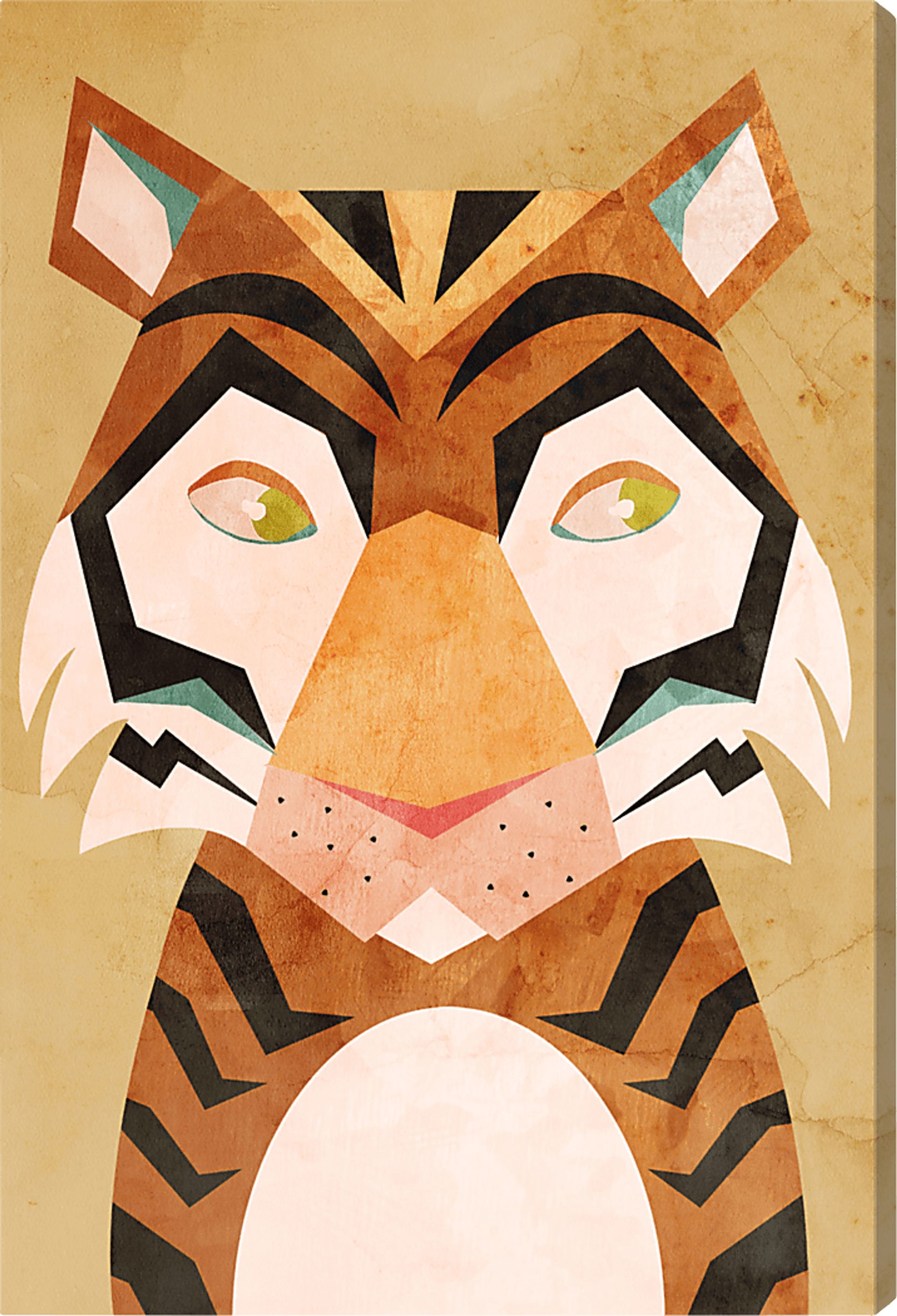 Kids Bold Vibrant Tiger Orange Small Wall Art - Image 1